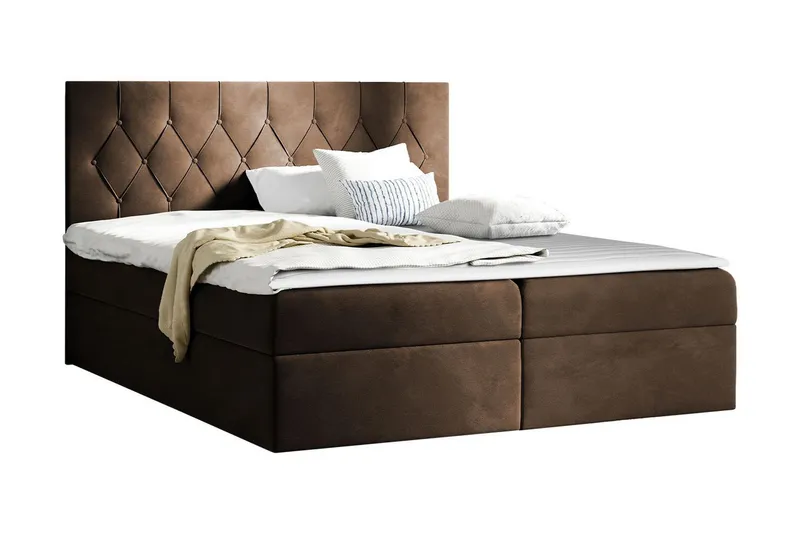 Jitendera Sängpaket Kontinentalsäng 120x200 cm med Förvaring - Brun — Brun
