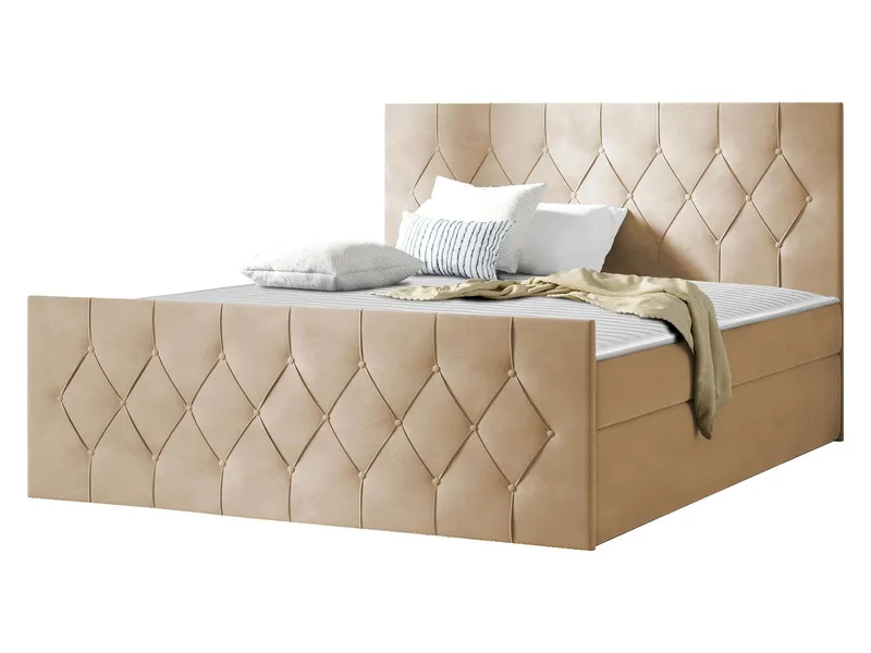 Jitendra Sängpaket Kontinentalsäng 200x200 cm med Förvaring - Beige — Beige