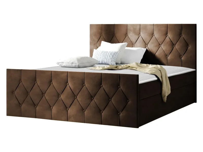 Jitendra Sängpaket Kontinentalsäng 200x200 cm med Förvaring - Brun — Brun