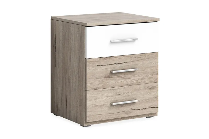 Joannie Sängbord 51 cm med Förvaring 3 Lådor - Trä/Vit — Trä/Vit