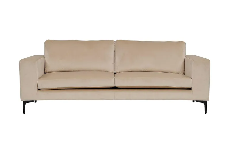 Johana 3-sits Sammetssoffa - Beige — Venture Home