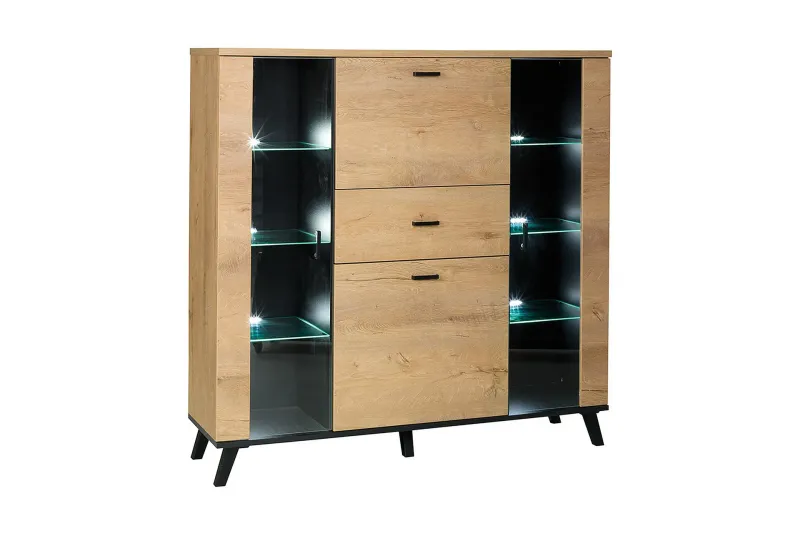 John Skänk 131x40x131 cm - Beige/Svart/Brun (Art.nr 467246) — Beige/Svart/Brun