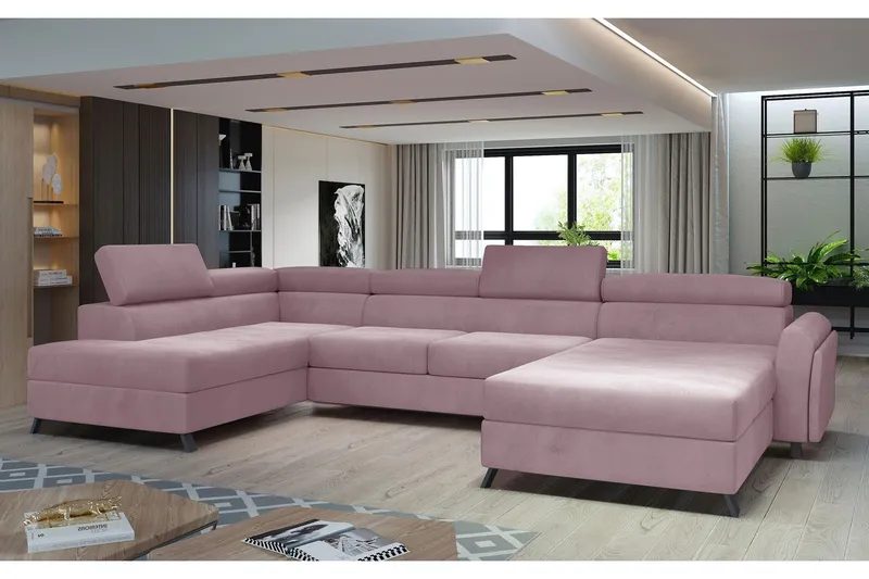 Josette U-soffa med Divan Höger - Rosa — Rosa