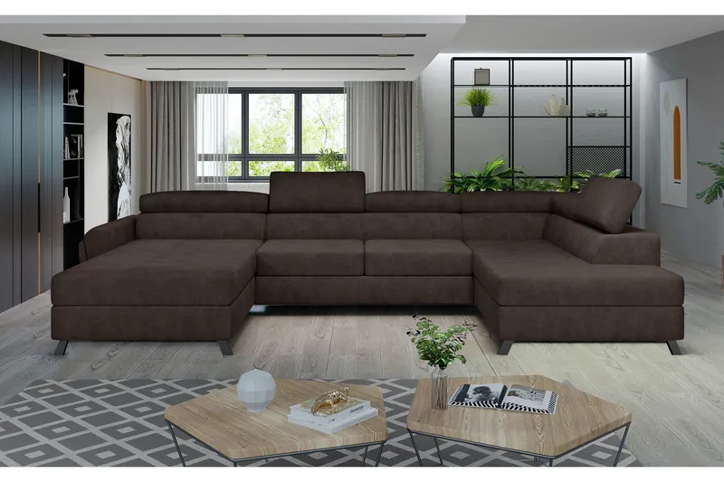Josette U-soffa med Divan Vänster - Brun — Brun