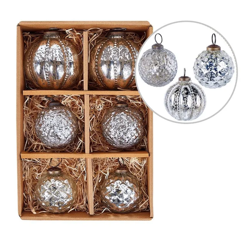 Julgranskula Argentin Set med 6 - Silver — Silver