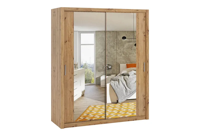 Julissa Garderob 180 cm med Spegel - Natur (Art.nr 933555) — Natur
