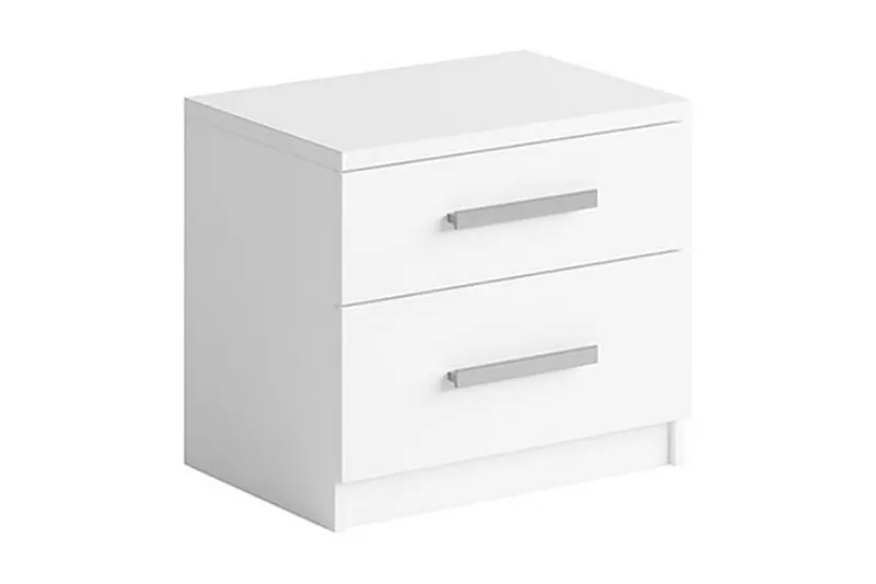 Julissa Sängbord 50 cm med Förvaring 2 Lådor - Vit — Vit