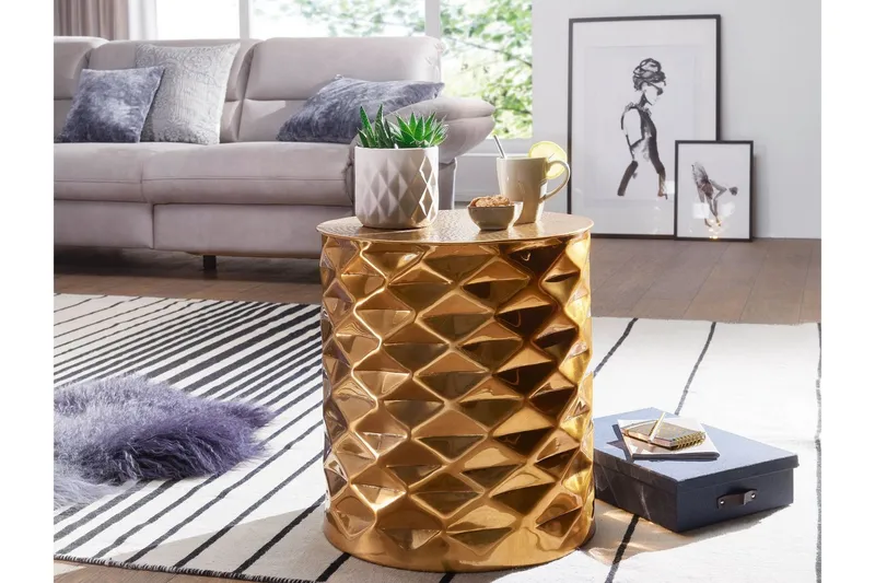 Kaegi Soffbord 44 cm Runt - Guld — Wohnling