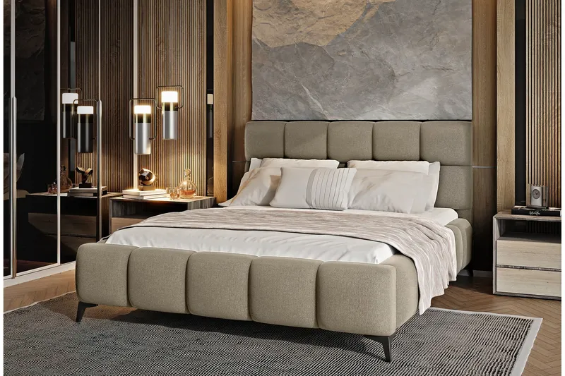 Kamble Sängram med Förvaring 180x200 cm - Beige (Art.nr 1581355) — Beige