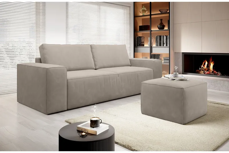 Kamli Bäddsoffa 3-sits med Förvaring - Beige (Art.nr 1580908) — Beige