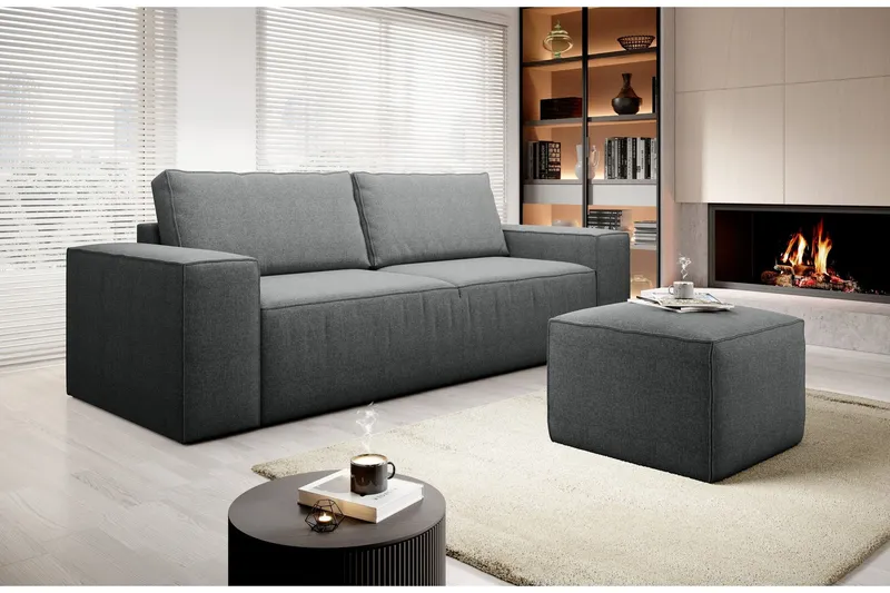 Kamli Bäddsoffa 3-sits med Förvaring - Grå (Art.nr 1581317) — Grå