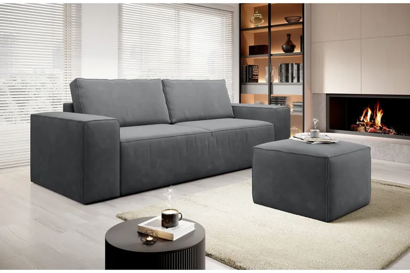 Kamli Bäddsoffa 3-sits med Förvaring - Grå (Art.nr 1581334) — Grå