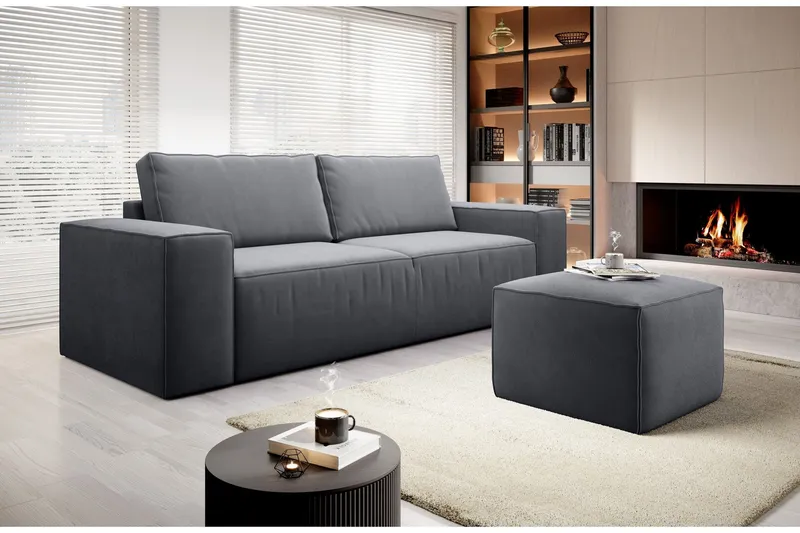 Kamli Bäddsoffa 3-sits med Förvaring - Grå (Art.nr 1581341) — Grå