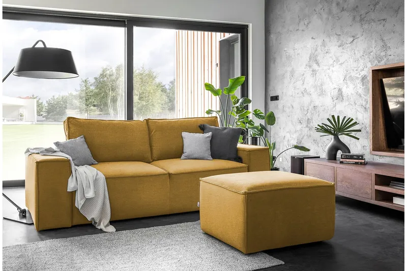 Kamli Bäddsoffa 3-sits med Förvaring - Gul (Art.nr 1581167) — Gul