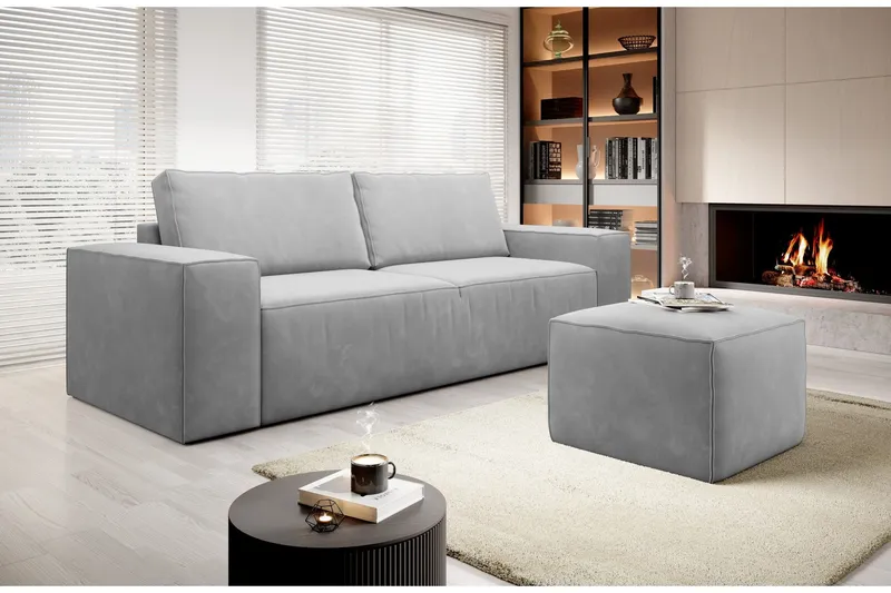 Kamli Bäddsoffa 3-sits med Förvaring - Ljusgrå (Art.nr 1581311) — Ljusgrå