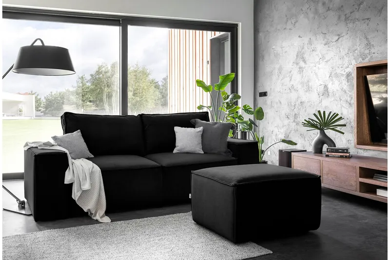Kamli Bäddsoffa 3-sits med Förvaring - Svart (Art.nr 1581001) — Svart