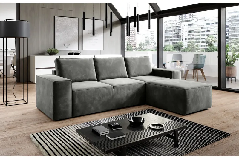 Kamli Bäddsoffa m. Divan med Förvaring - Grå (Art.nr 1581230) — Grå