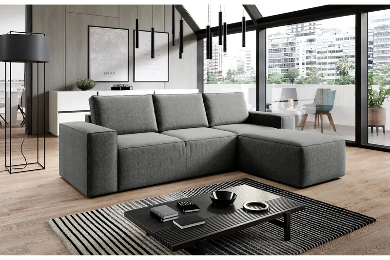 Kamli Bäddsoffa m. Divan med Förvaring - Grå (Art.nr 1581246) — Grå
