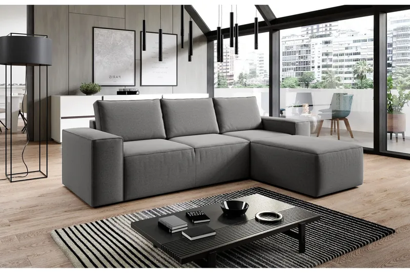 Kamli Bäddsoffa m. Divan med Förvaring - Grå (Art.nr 1581275) — Grå