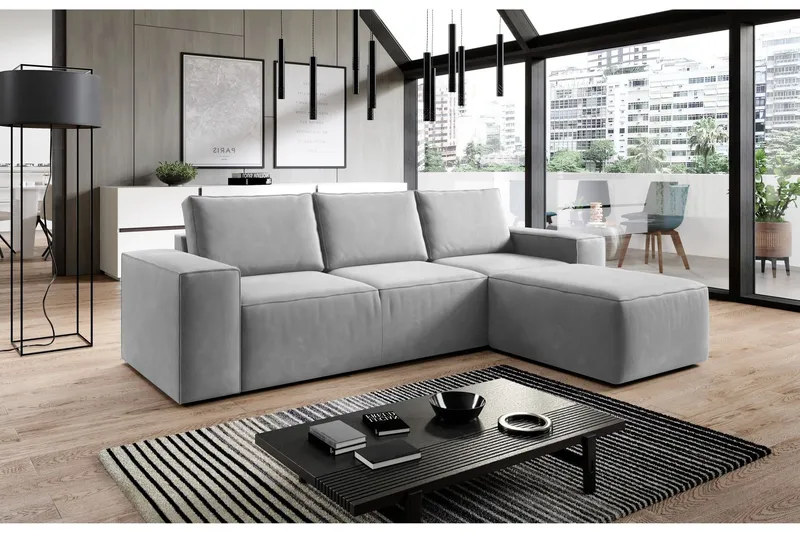 Kamli Bäddsoffa m. Divan med Förvaring - Grå (Art.nr 1581283) — Grå