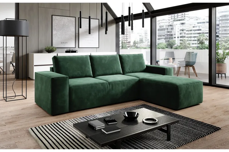 Kamli Bäddsoffa m. Divan med Förvaring - Grön (Art.nr 1581011) — Grön