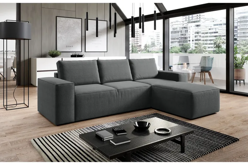 Kamli Bäddsoffa m. Divan med Förvaring - Mörkgrå (Art.nr 1580919) — Mörkgrå