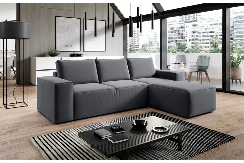 Kamli Bäddsoffa m. Divan med Förvaring - Mörkgrå (Art.nr 1580928) — Mörkgrå
