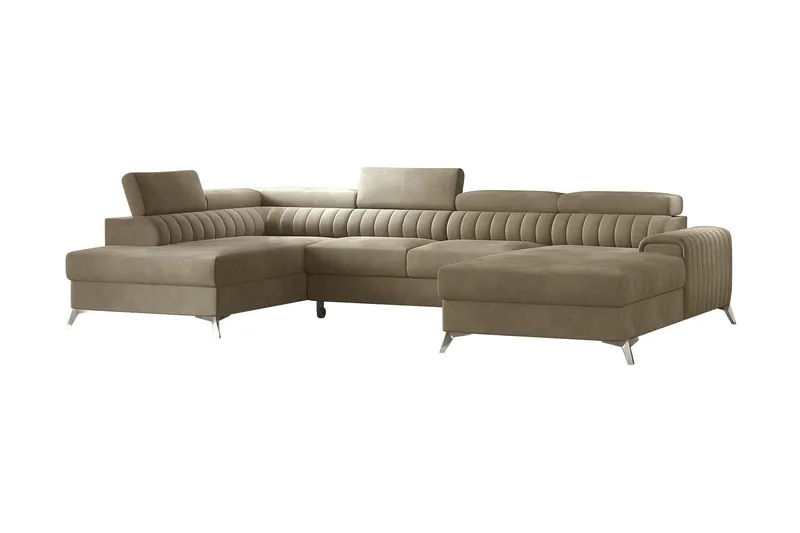 Kamran Bäddsoffa m. Divan och Schäslong med Förvaring - Beige (Art.nr 1581210) — Beige