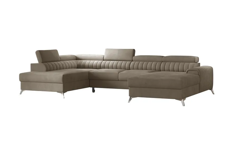 Kamran Bäddsoffa m. Divan och Schäslong med Förvaring - Beige (Art.nr 1580916) — Beige