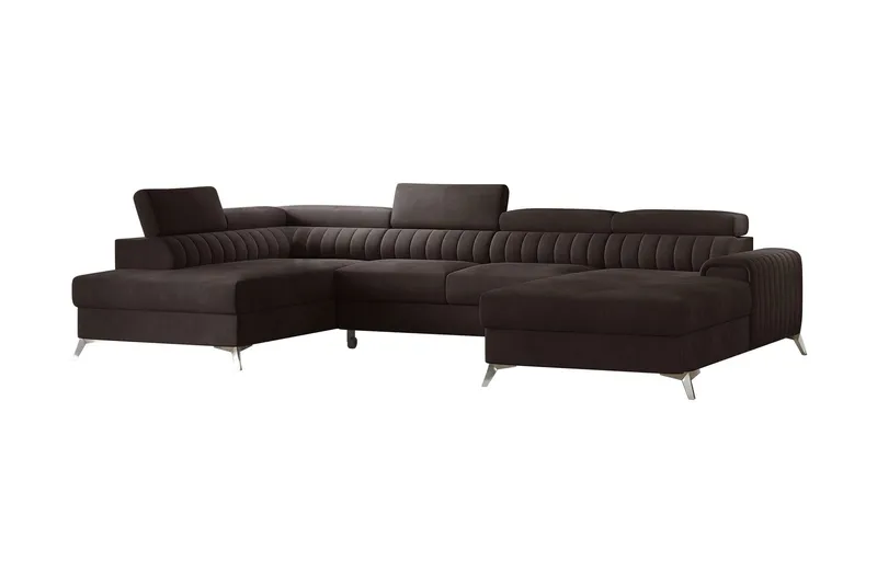 Kamran Bäddsoffa m. Divan och Schäslong med Förvaring - Brun (Art.nr 1581221) — Brun
