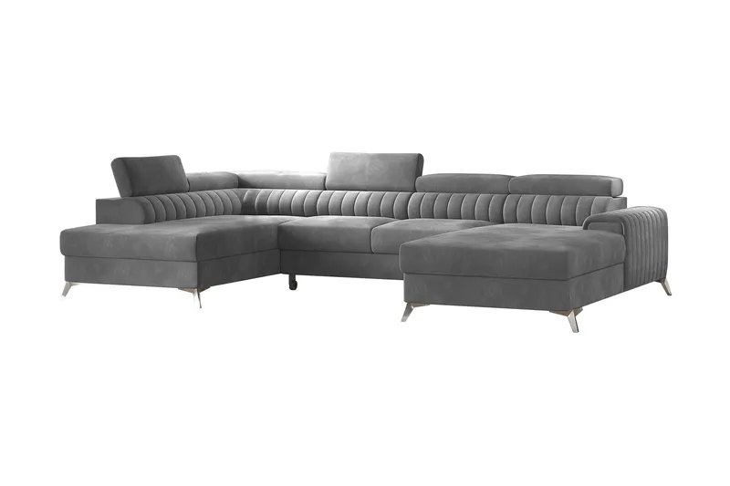 Kamran Bäddsoffa m. Divan och Schäslong med Förvaring - Grå (Art.nr 1580924) — Grå