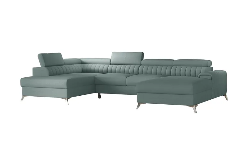 Kamran Bäddsoffa m. Divan och Schäslong med Förvaring - Ljusgrön (Art.nr 1581170) — Ljusgrön