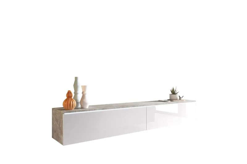 Kanak Tv-bänk 180 cm - Grå/Vit — Grå/Vit