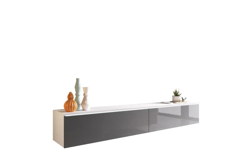 Kanak Tv-bänk 180 cm - Vit/Grå — Vit/Grå