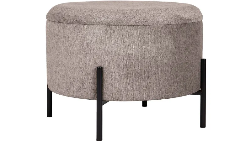 Karan Puff med förvaring 55 cm Rund - Ljusbrun — Ljusbrun