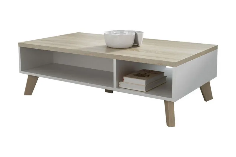 Kardos TV-bänk 110 cm - Vit/Ek — Andrarum