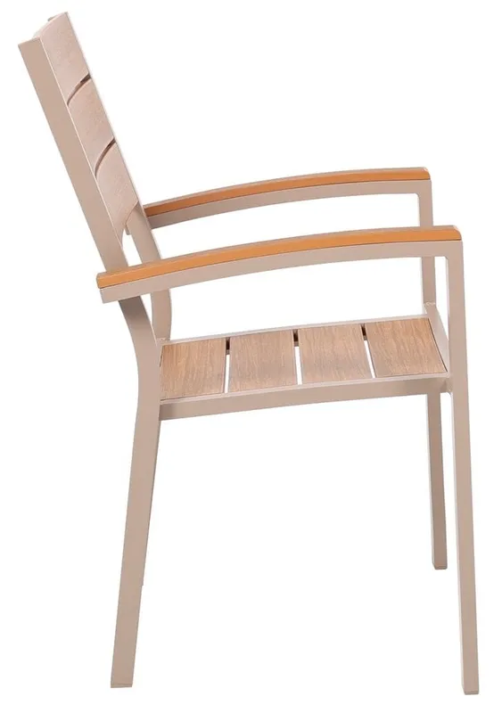 Karmstol för utomhusbruk \| Beige / Ekfärgad Nonwood \| Las Vegas