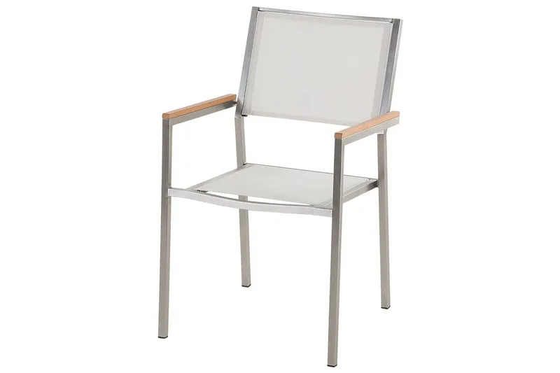 Karmstol Utomhus Bacoli - Vit/Silver/Brun — Vit/Silver/Brun