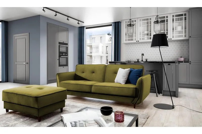 Katsuya Bäddsoffa 3-sits - Grön (Art.nr 1596971) — Grön