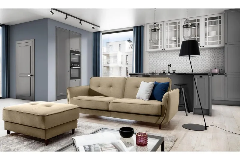 Katsuya Bäddsoffa 3-sits - Gul (Art.nr 1597002) — Gul