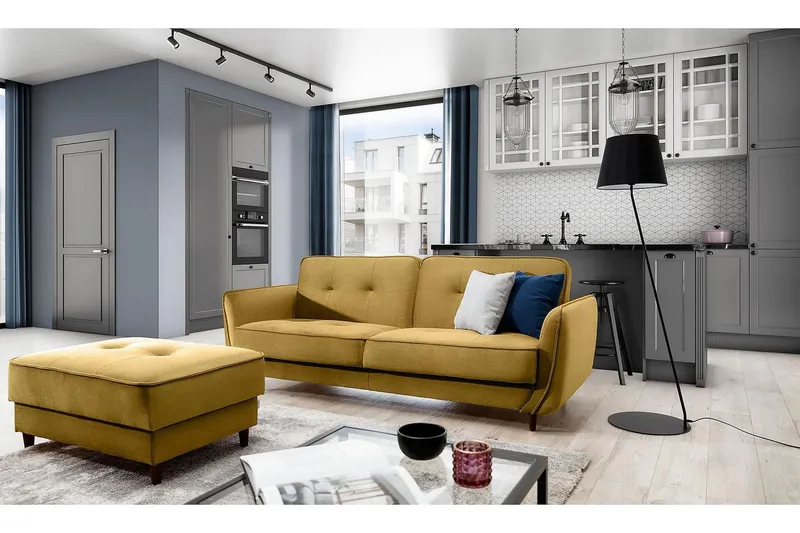 Katsuya Bäddsoffa 3-sits - Gul (Art.nr 1597007) — Gul