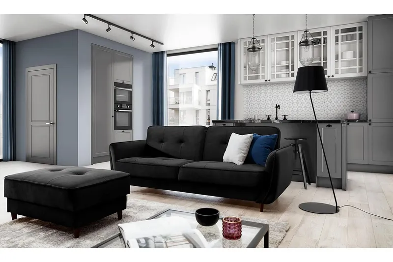 Katsuya Bäddsoffa 3-sits - Svart (Art.nr 1596917) — Svart