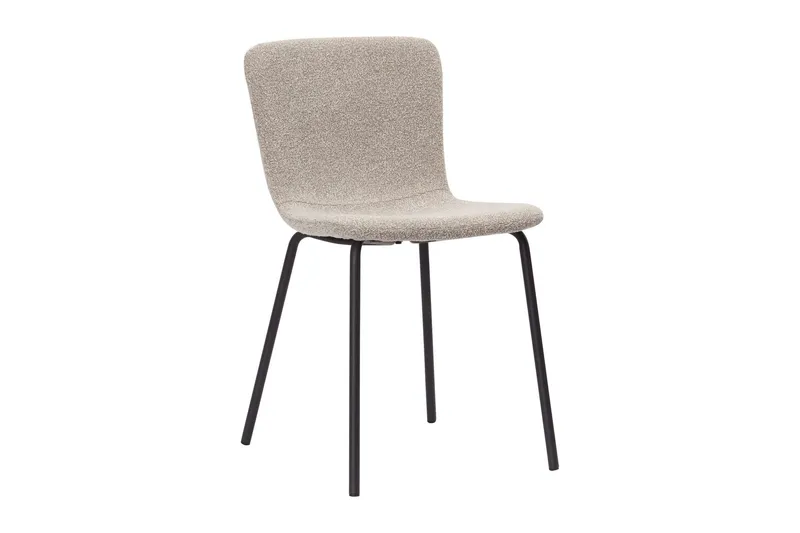 Katy Matstol - Greige Bouclé / Metallben Svart — Basic Home