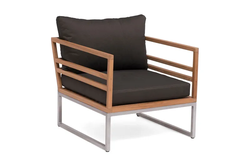 Kaxheden Loungefåtölj Utomhus Trä/Aluminium/Svart - Hillerstorp — Hillerstorp