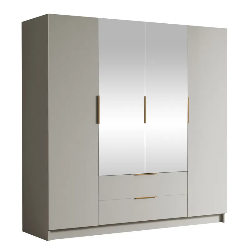 Kelros Garderob med Spegel 200x216 cm - Beige (Art.nr 3111524) — Beige