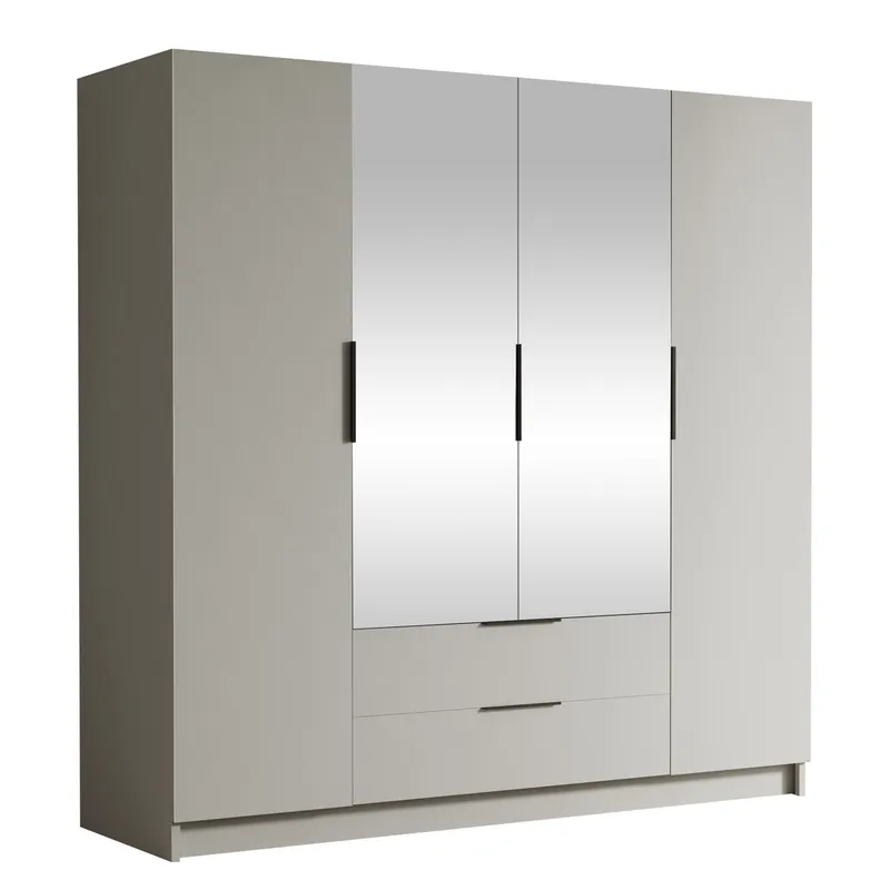 Kelros Garderob med Spegel 200x216 cm - Beige (Art.nr 3111452) — Beige