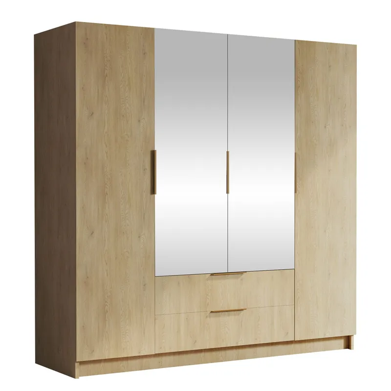 Kelros Garderob med Spegel 200x216 cm - Brun (Art.nr 3111501) — Brun