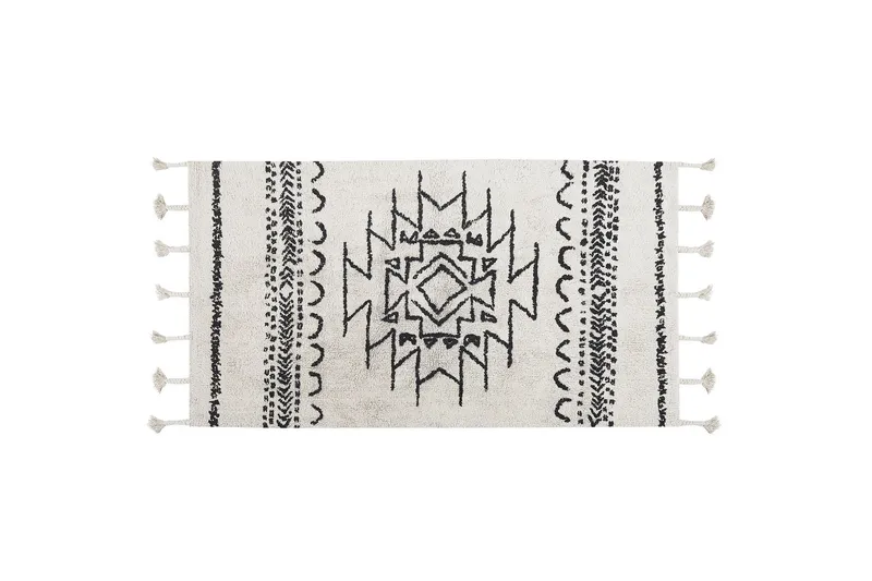 Khouribga Bomullsmatta 80x150 cm - Svart/Vit — Svart/Vit