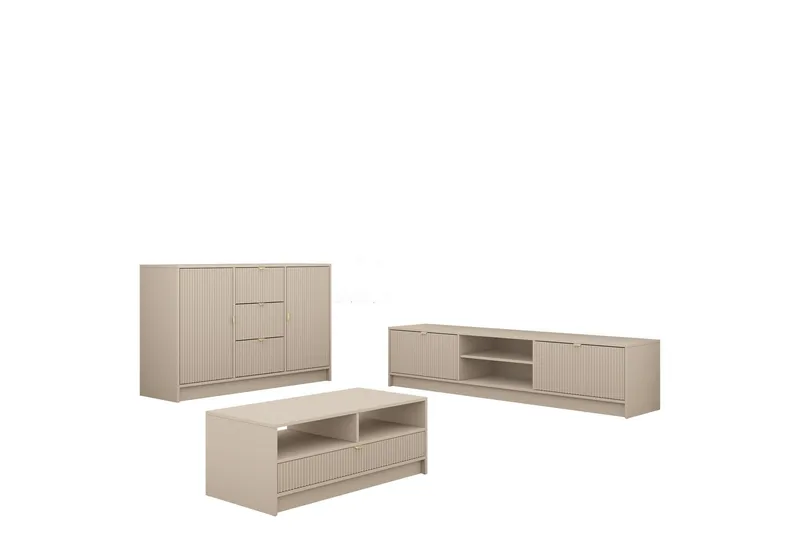 Kintore Möbelset För Vardagsrum - Beige — Beige