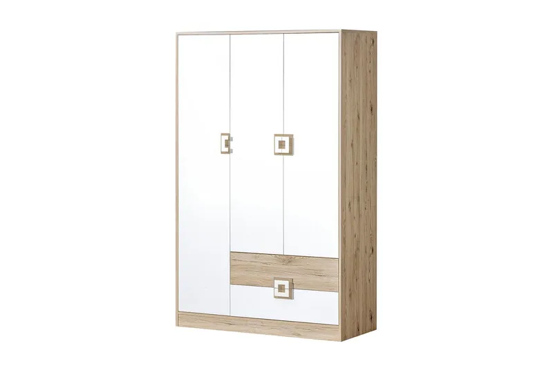 Klacksberg Garderob 120x50x190 cm - Ljus Ek/Vit — Ljus Ek/Vit